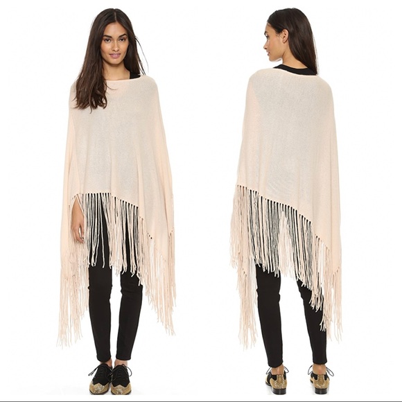The Perfext Sweaters - NWT THE PERFEXT $695 Cashmere Joan Fringe Poncho